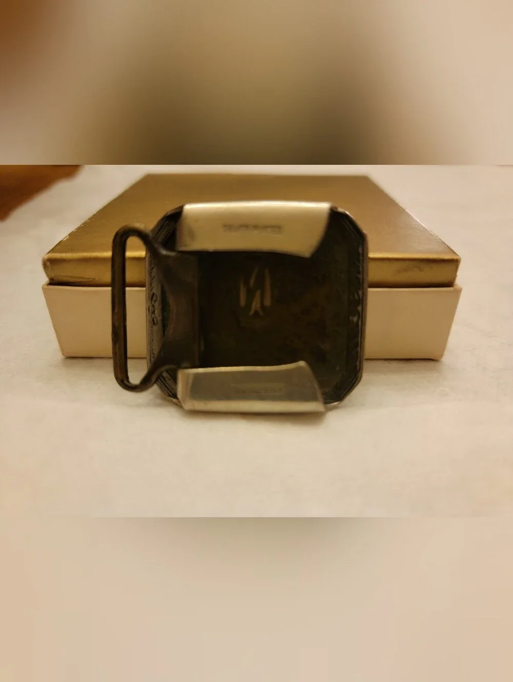 Vintage Silver Plated Monogrammed 'N' Belt Buckle